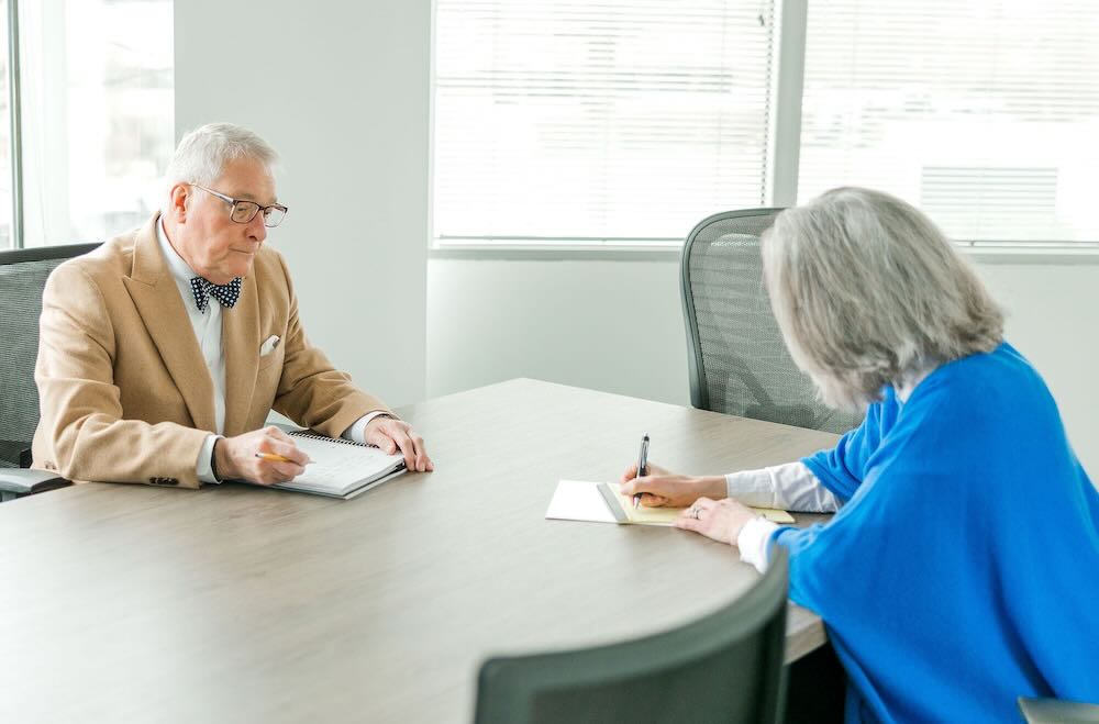 Advisor Allen Garner with a client